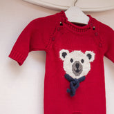 Saída Maternidade Bordado Urso Vermelha ( PP )